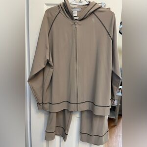 Beige Track Suit with Black Trim